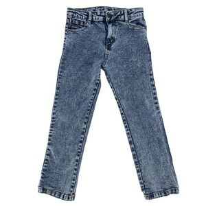 Volcom Girls Acid Wash Blue Denim Straight Leg Jeans Size‎ 7 Stretch Skateboard